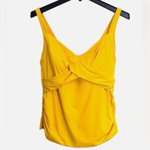 Lands’ End Yellow Tankini Top 20W Tummy Control Underwire Swim Plus Size